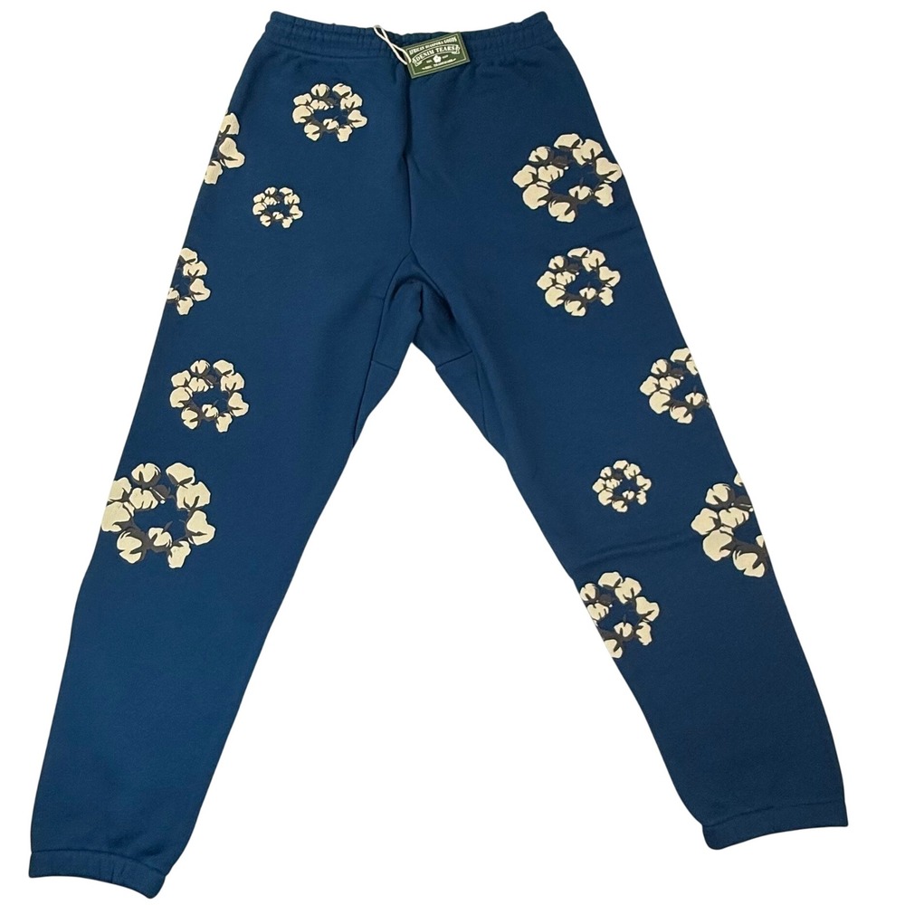 Denim Tears Cactus Wreath Sweatpant Navy Blue FW24BAS016 Mens XXL New
